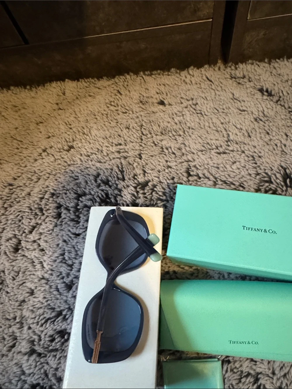 NWT Authentic Tiffany & Co. Women's Blue Gradient Oversized Sunglasses